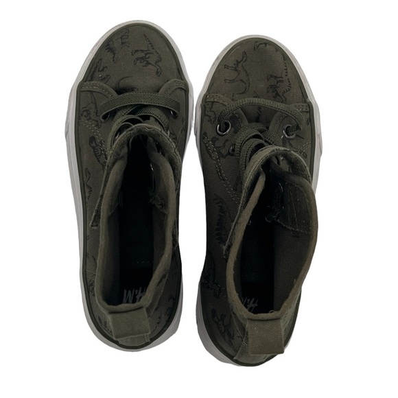 h&m Khaki Green Dinosaur High Top Sneakers Size 12 Toddler - Picture 5 of 9